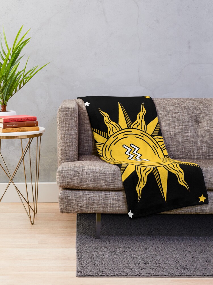 Alternate view of Aquarius Sun Throw Blanket