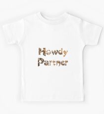Rustic Chic Country Western Long Horn Cowhide Fur Prints Kids Tee