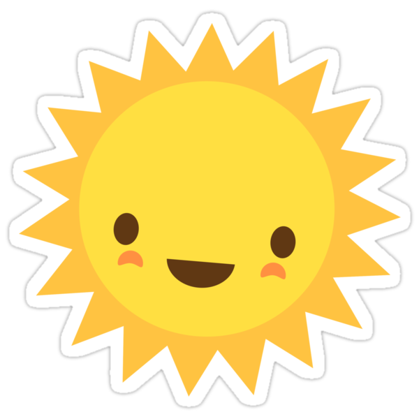  Cute kawaii sun  cartoon character Stickers by Mhea 