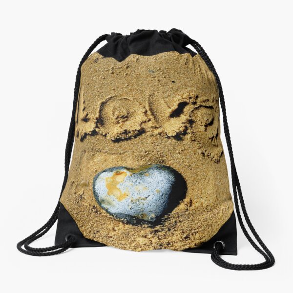 Pebble Heart. dedicated to Simon. Drawstring Bag