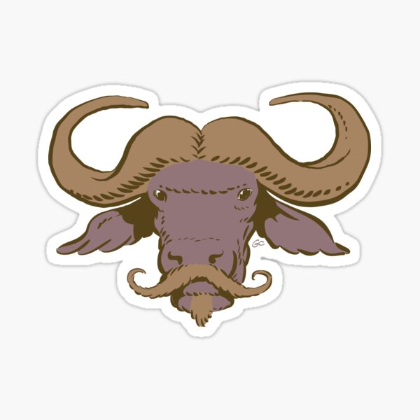 Buffalo Mustache (Brown) Sticker