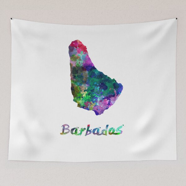 Item preview,  Barbados watercolor map designed and sold by paulrommer.