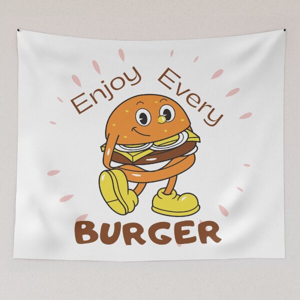 Item preview, Enjoy every burger black text designed and sold by wiggy38.