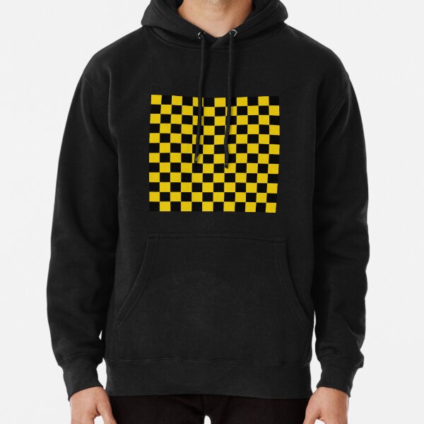 Checkered Black and Yellow Pullover Hoodie for Sale by lornakay Redbubble