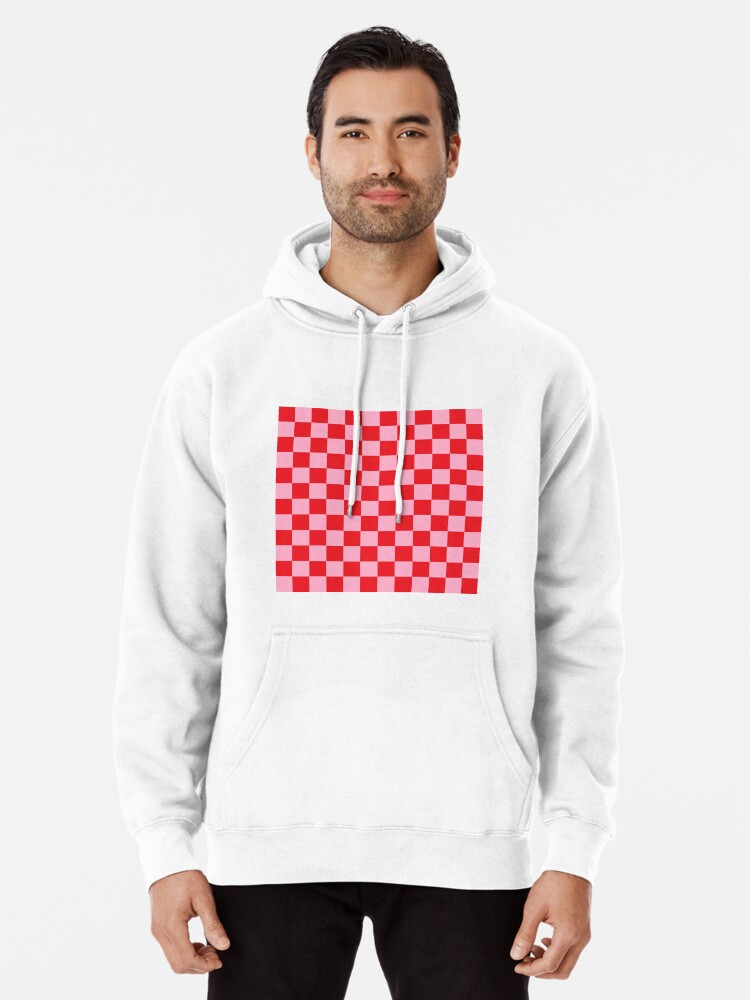 Red and white checkered sales hoodie