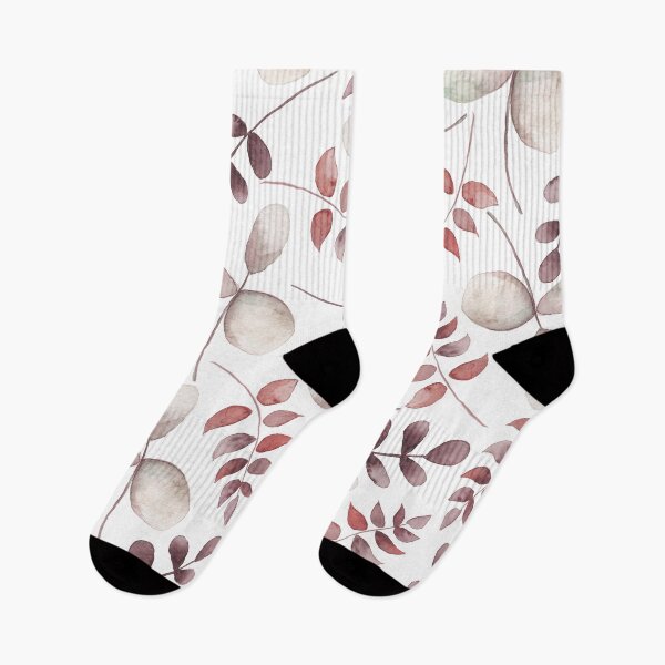 Item preview, leaves, floral, watercolor, red and beige watercolor leaves, spring, handpainted, botanical designed and sold by dodidoodles.