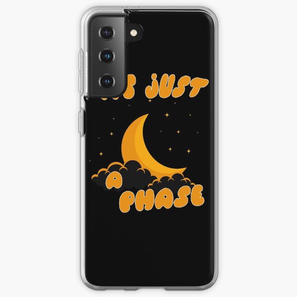 Its Just a Phase Dark Yellow Moon with Cloud and Starts Good Gift Samsung Galaxy Soft Case