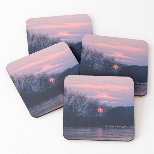 Item preview, Red sun on the icy lake (Photo: Sabine Braun) designed and sold by AmilysFriends.