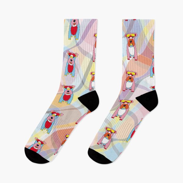 Item preview, Schnauzer Dogs on Waves No.4 - Red - Blue - Pink - Orange - Yellow designed and sold by SterreStudio.