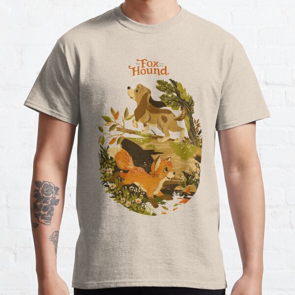 Dessin animé renard et chien mignon merch T-shirt classique