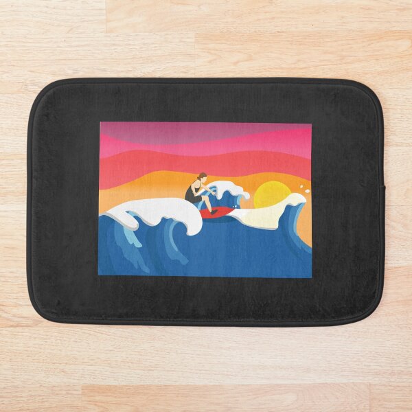 Item preview, Surfing in the Sunset Artwork on Black designed and sold by VioletStudio.