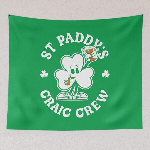 Item preview, St Paddy's Craic Crew - Vintage Cartoon Irish Shamrock designed and sold by Nemons.