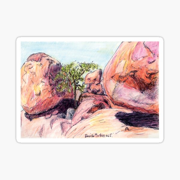 Australian Scene - Karlu Karlu - Devils Marbles, NT, Aus. Sticker
