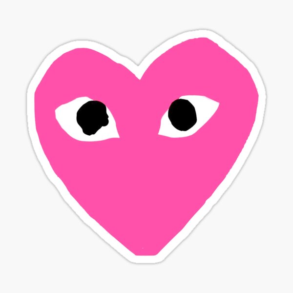 pink doe eyed heart Sticker