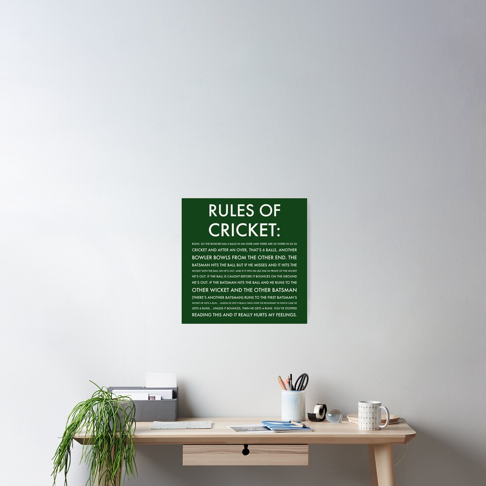 "Rules of Cricket Funny" Poster for Sale by Jamiecsmith1986 Redbubble