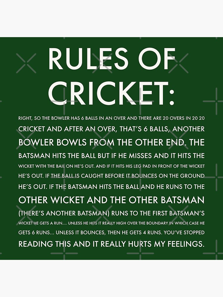 rules-of-cricket-funny-poster-for-sale-by-jamiecsmith1986-redbubble