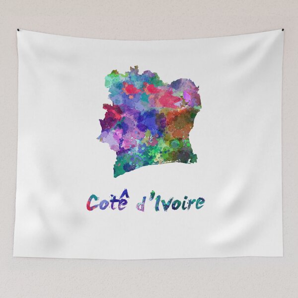 Item preview, watercolor map Côte d'Ivoire designed and sold by paulrommer.