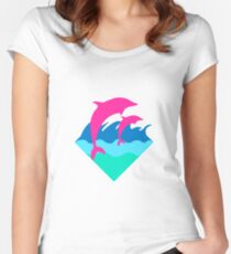 Pink Dolphin Tailliertes Rundhals-Shirt