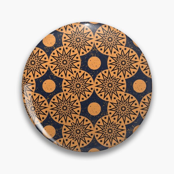 Item preview, Navy Blue and Orange Geometric Seamless Pattern designed and sold by Victoria Riabov.