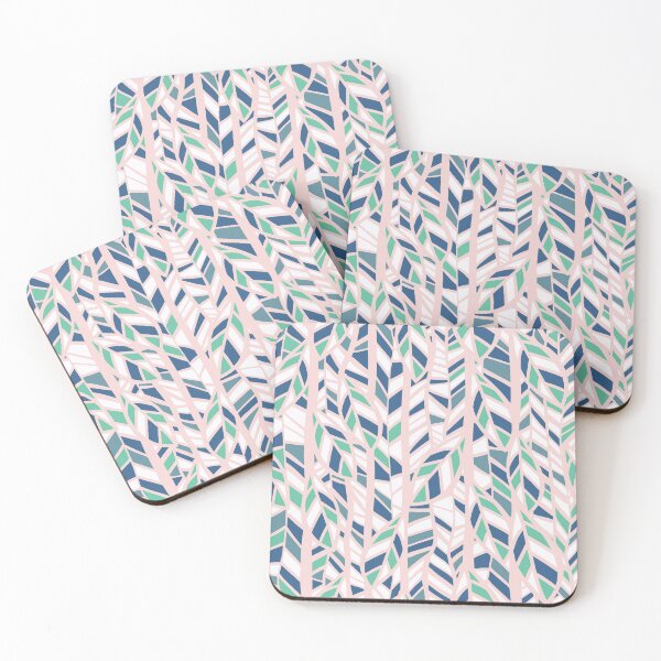 Item preview, Pink Geometric Leaves designed and sold by Sketchbook Designs.