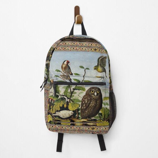 Item preview, OWL AND SMALL BIRDS ON OAK TREE,GREEN LEAVES AND CITY LANDSCAPE Baroque Mosaic designed and sold by BulganLumini.