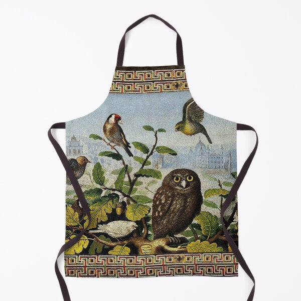 Item preview, OWL AND SMALL BIRDS ON OAK TREE,GREEN LEAVES AND CITY LANDSCAPE Baroque Mosaic designed and sold by BulganLumini.