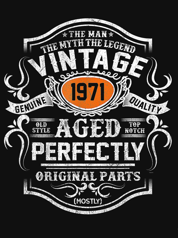 Mens 50 Years Old 1971 Vintage 50th Bday Gift Tee Decorations merch by majorjaross