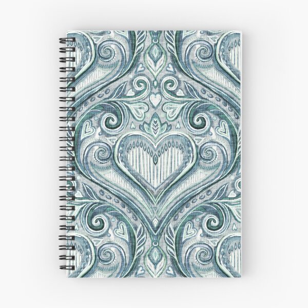 Item preview, Moody Valentine Heart Damask with Faux Linen Texture designed and sold by micklyn.