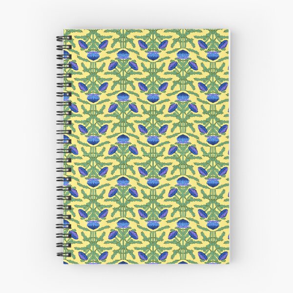 Aperçu de l'œuvre Motif psychédélique Arabesque bleu et jaune créée et vendue par Clickforyous.
