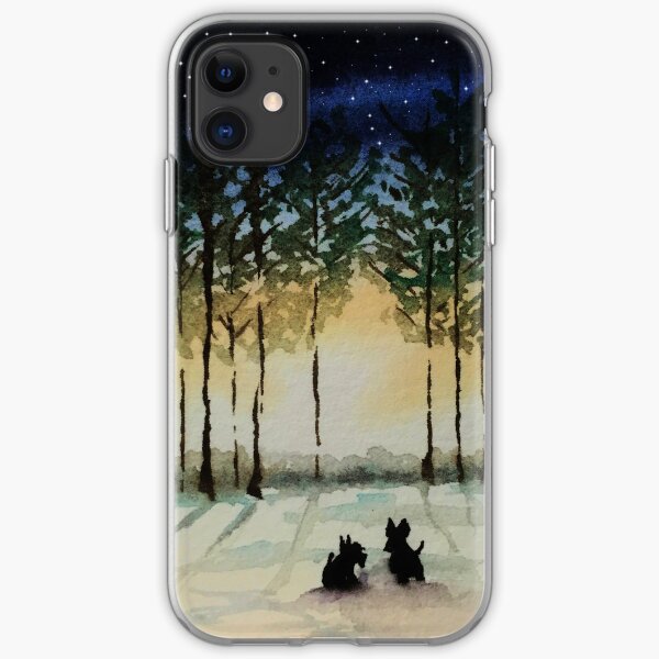 Scottie Dogs,'Winter Evening' iPhone Soft Case