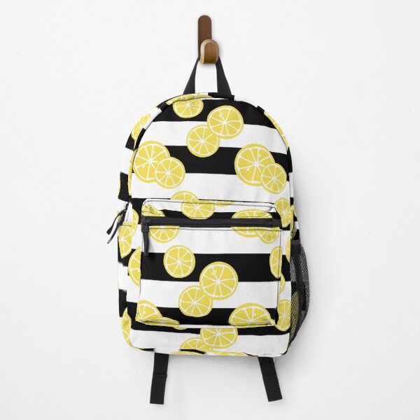 Item preview, Lemons on white and black striped background designed and sold by Feeling Artsy.