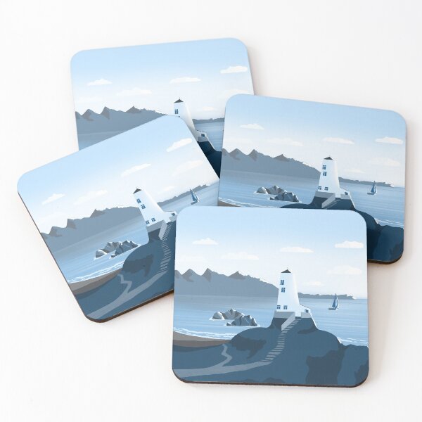 Item preview, Lighthouse 3 - minimal artwork in blue colours designed and sold by Julia Rudens.
