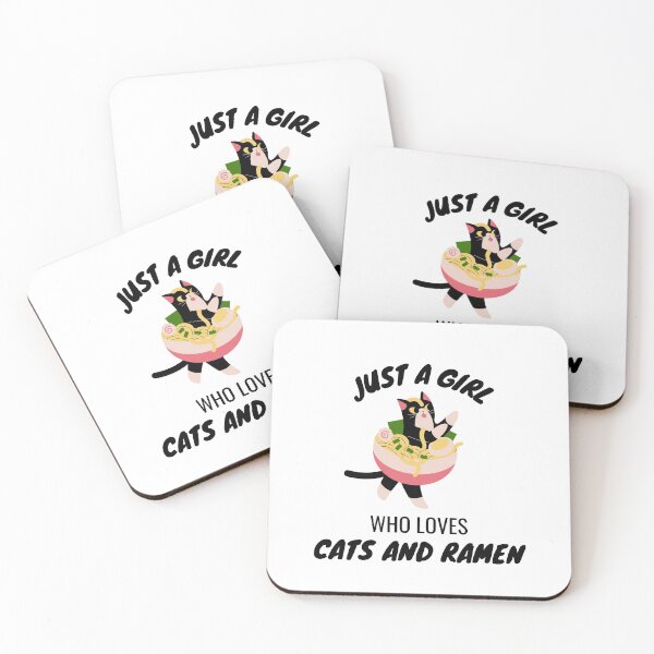 Item preview, Just A Girl Who Loves Cats And Ramen designed and sold by momsnpops.
