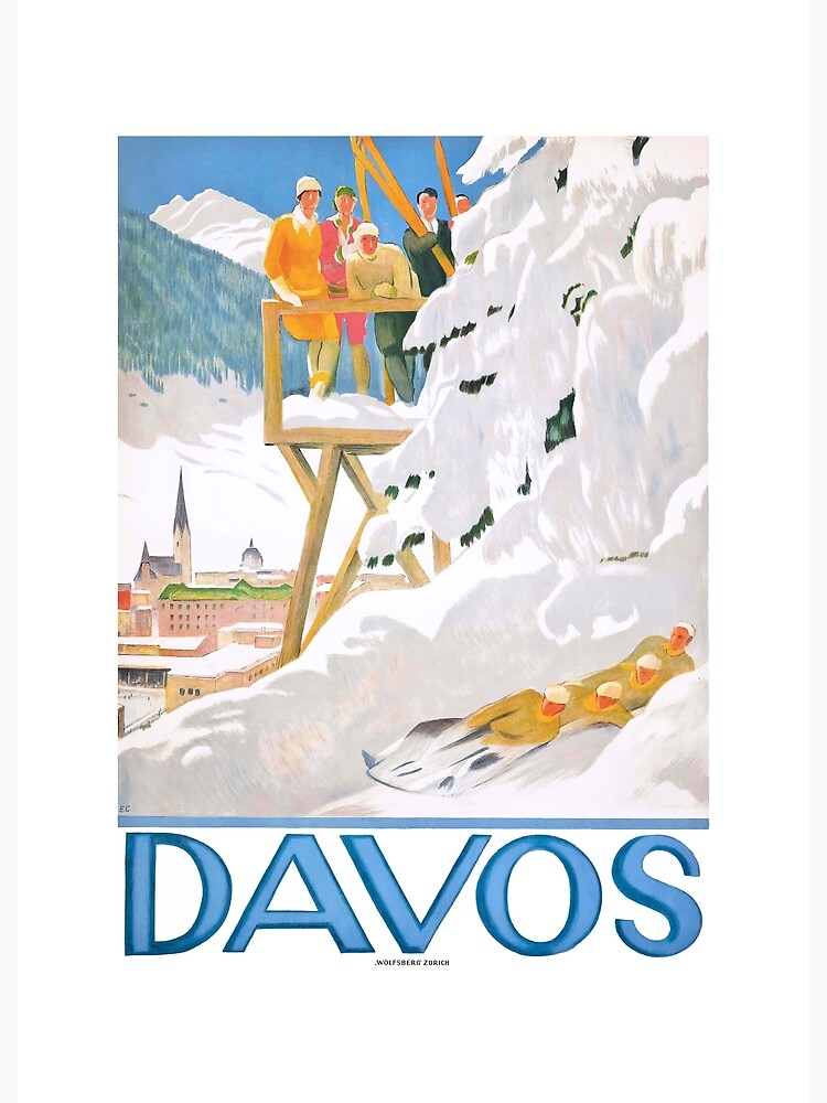 borst Conclusie toilet 1918 DAVOS Switzerland Winter Sports Poster" Greeting Card for Sale by  retrographics | Redbubble