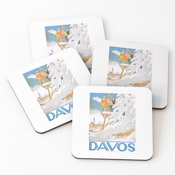Item preview, 1918 DAVOS Switzerland Winter Sports Poster designed and sold by retrographics.