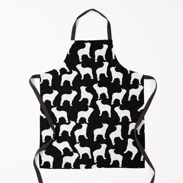 Artikelvorschau, weiße Silhouette französische Bulldoggenrasse entworfen und verkauft von kikinafashion.
