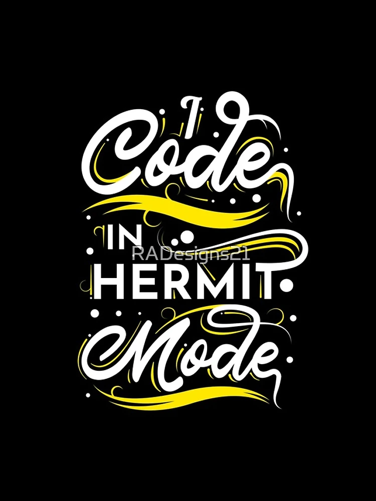 Thumbnail 4 of 4, iPhone Case, I Code In Hermit Mode Funny Coding designed and sold by RADesigns21.