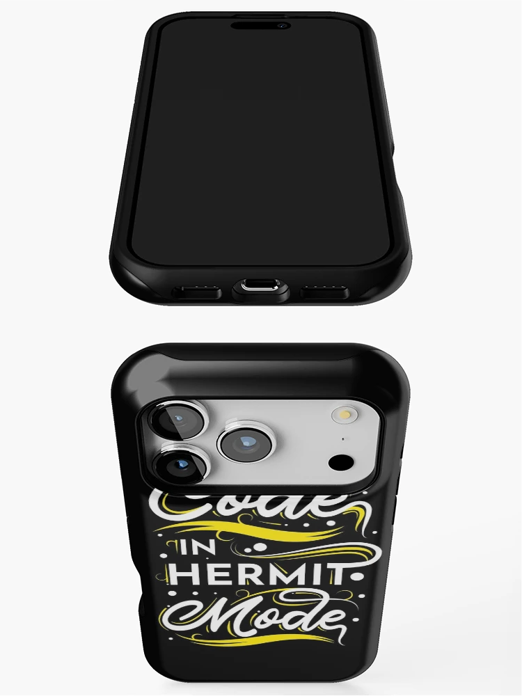 Thumbnail 3 of 4, iPhone Case, I Code In Hermit Mode Funny Coding designed and sold by RADesigns21.