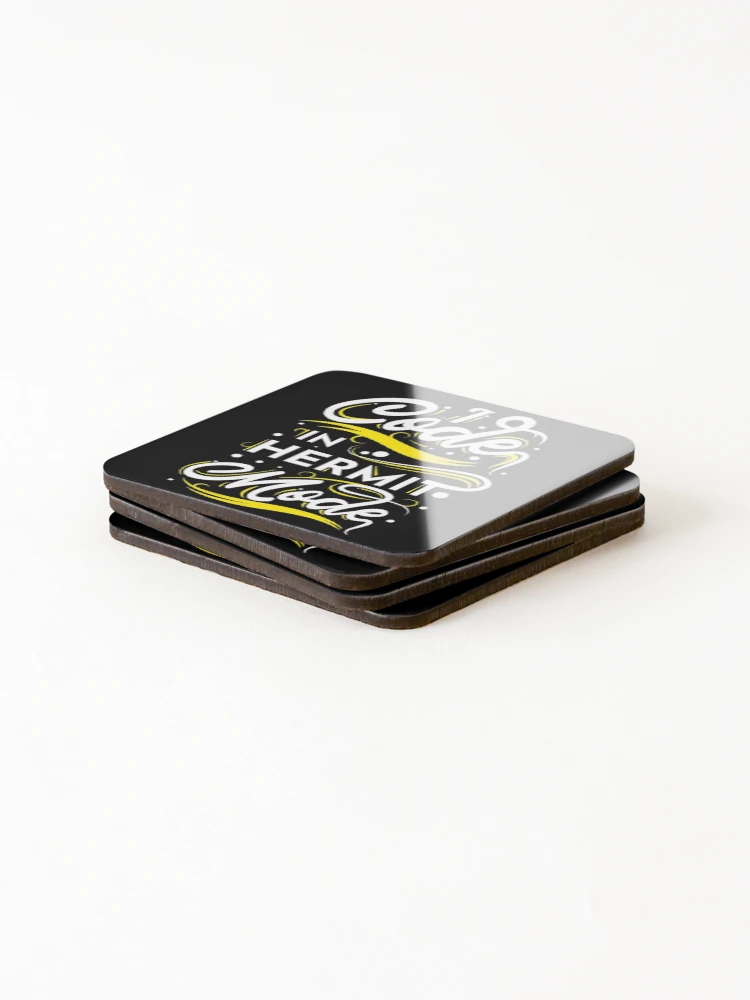 Thumbnail 4 of 5, Coasters (Set of 4), I Code In Hermit Mode Funny Coding designed and sold by RADesigns21.