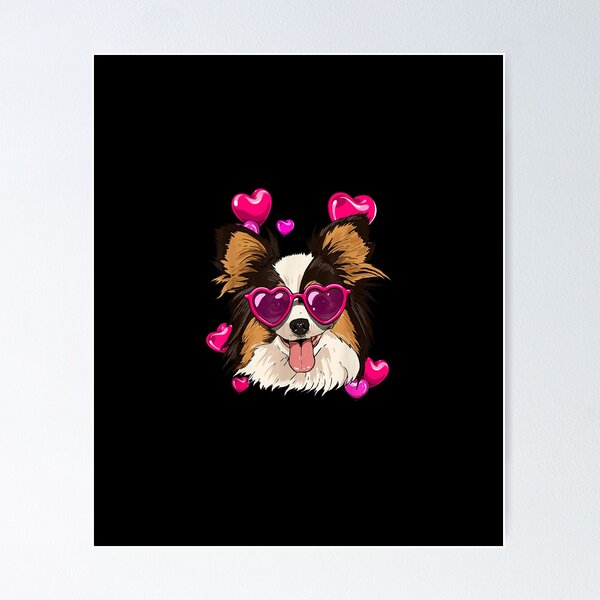 Item preview, Papillon Valentines Day Shirt Heart Dog Love designed and sold by PrintexDesigns.