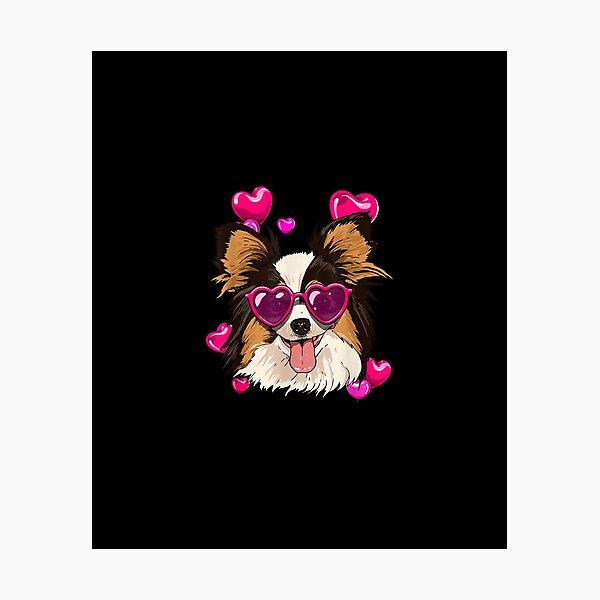 Item preview, Papillon Valentines Day Shirt Heart Dog Love designed and sold by PrintexDesigns.