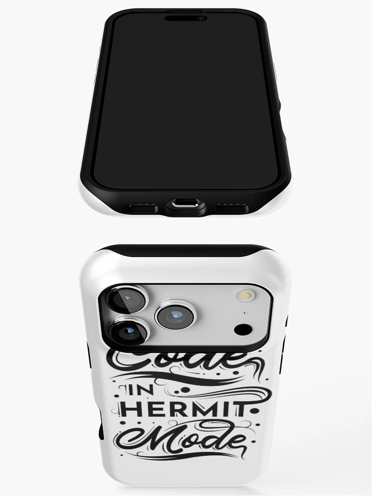 Thumbnail 3 of 4, iPhone Case, I Code In Hermit Mode Funny Coding designed and sold by RADesigns21.