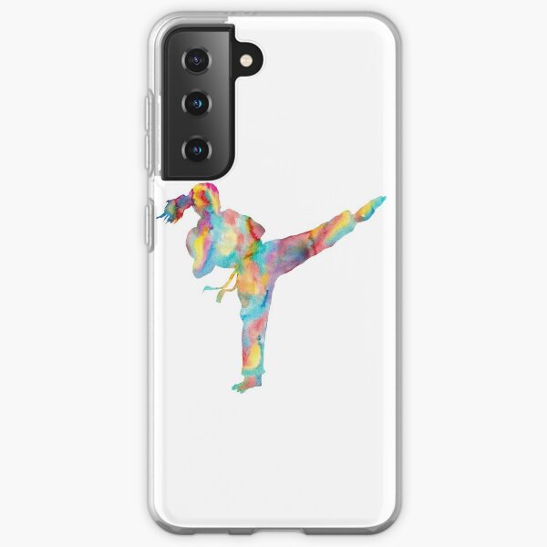 Karate girl watercolor art Samsung Galaxy Soft Case