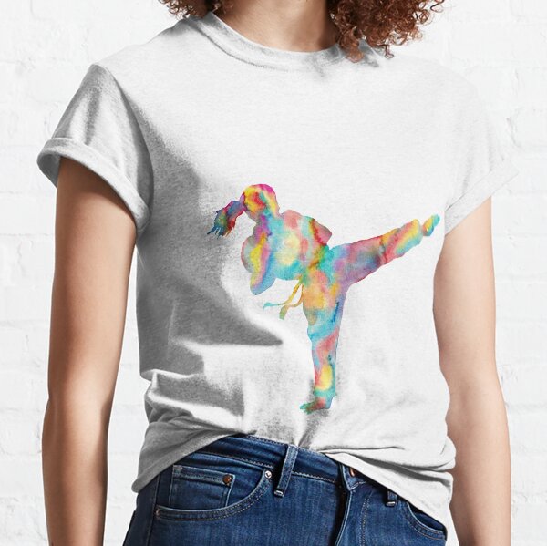 Karate girl watercolor art Classic T-Shirt
