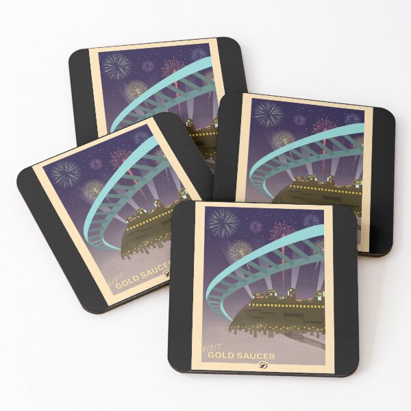 Item preview, Visit Gold Saucer - Minimalist Travel Style - Video Game Art designed and sold by PopCultArcade.