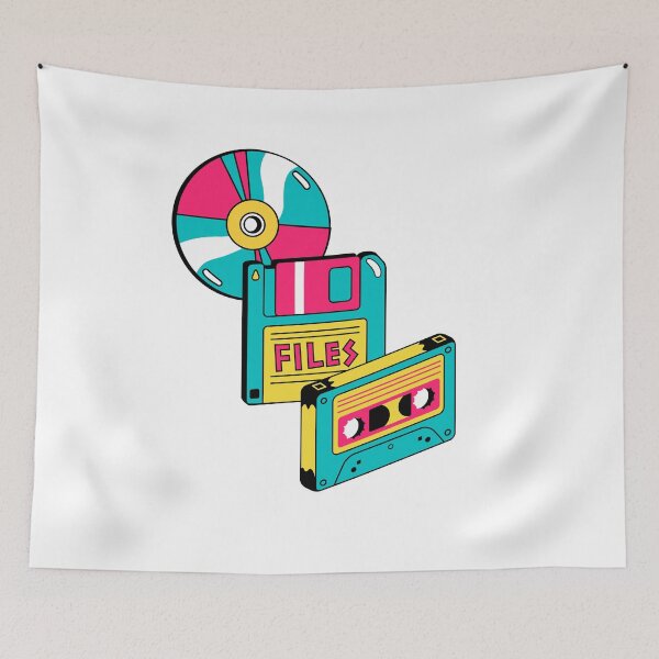 Item preview, Retro 90`s Cassette Tape, Diskette And Floppy Disk CD designed and sold by PandaSoul.