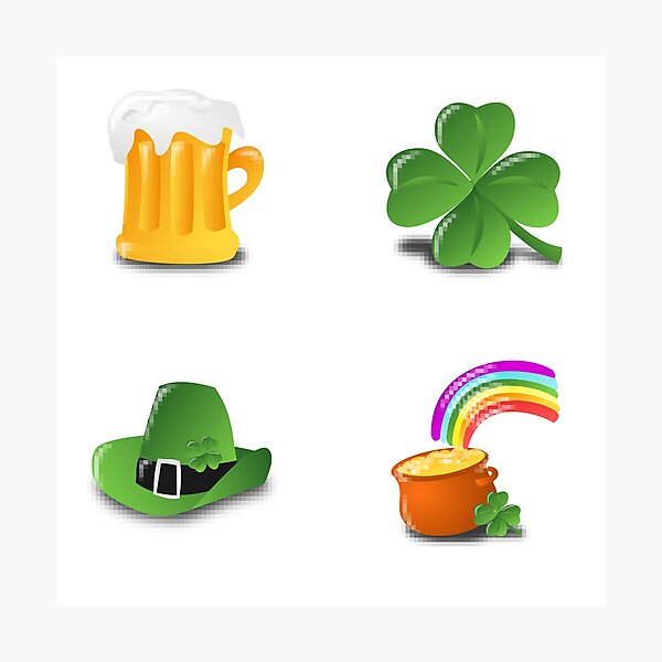 Artikelvorschau, Happy Saint Patricks Day Low Poly Aufkleber Pack entworfen und verkauft von kickwear-com.