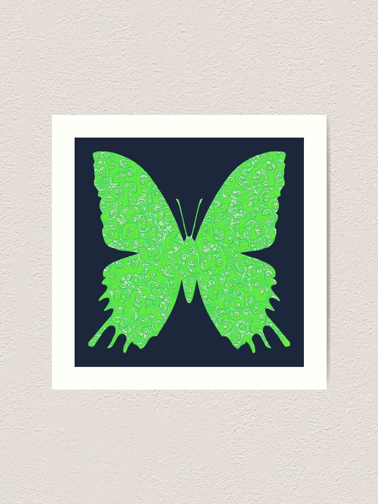 Alternate view of #DeepDream Lime Green color Butterfly Art Print