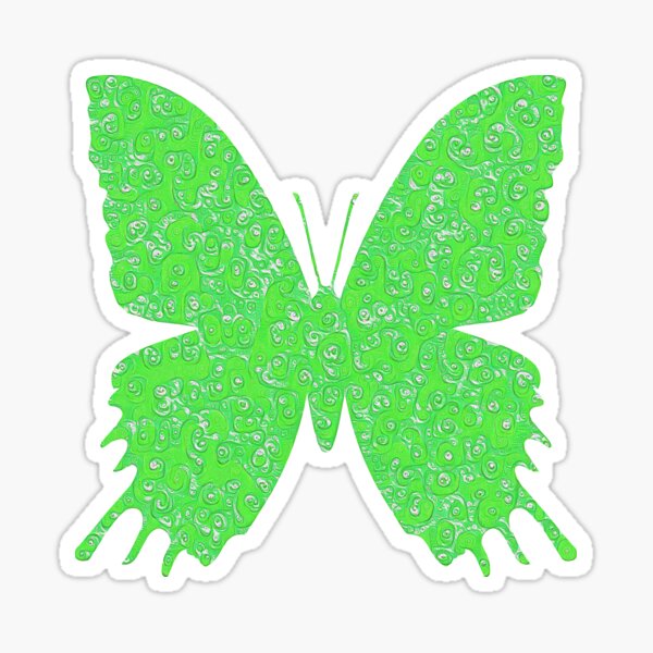 #DeepDream Lime Green color Butterfly Sticker