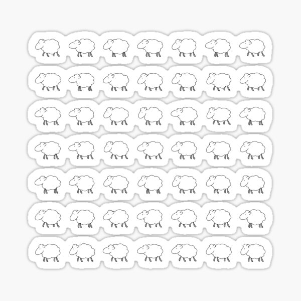 White Sheep on Black Background #3 Sticker